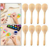 Maxbell 2x8x Wood Maracas Mini Hand Percussion Rattles for Painting Craft Decor Fiesta M