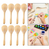 Maxbell 2x8x Wood Maracas Mini Hand Percussion Rattles for Painting Craft Decor Fiesta M