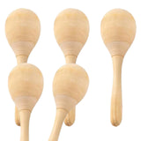 Maxbell 2x8x Wood Maracas Mini Hand Percussion Rattles for Painting Craft Decor Fiesta M