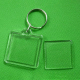 Maxbell 6x30x Acrylic Photo Keychain Pendant Key Ring for Men and Women Family Friends square