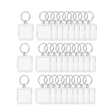 Maxbell 5x30x Acrylic Photo Keychain Pendant Key Ring for Men and Women Family Friends square