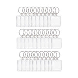 Maxbell 5x30x Acrylic Photo Keychain Pendant Key Ring for Men and Women Family Friends square