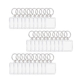 Maxbell 5x30x Acrylic Photo Keychain Pendant Key Ring for Men and Women Family Friends square