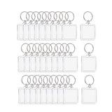 Maxbell 6x30x Acrylic Photo Keychain Pendant Key Ring for Men and Women Family Friends square