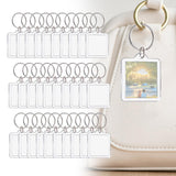 Maxbell 4x30x Acrylic Photo Keychain Pendant Key Ring for Men and Women Family Friends square