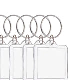 Maxbell 3x30x Acrylic Photo Keychain Pendant Key Ring for Men and Women Family Friends square