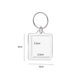 Maxbell 3x30x Acrylic Photo Keychain Pendant Key Ring for Men and Women Family Friends square