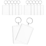 Maxbell 2x12x Photo Frame Keychains Clear Gifts with Split Ring Photo Holder Keychains