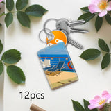 Maxbell 2x12x Photo Frame Keychains Clear Gifts with Split Ring Photo Holder Keychains
