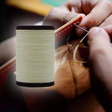Maxbell Round Leather Waxed Thread DIY Wax String for Hand Sewing Necklace Bracelets Beige
