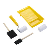 Maxbell Mini Paint Rollers Paint Roller with Tray for Furniture Bookroom Art Project Yellow