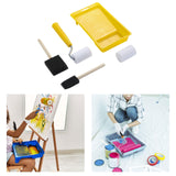 Maxbell Mini Paint Rollers Paint Roller with Tray for Furniture Bookroom Art Project Yellow