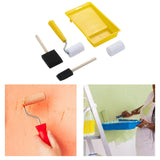 Maxbell Mini Paint Rollers Paint Roller with Tray for Furniture Bookroom Art Project Yellow