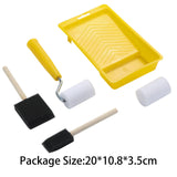 Maxbell Mini Paint Rollers Paint Roller with Tray for Furniture Bookroom Art Project Yellow