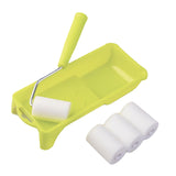 Maxbell Mini Paint Rollers Paint Roller with Tray for Furniture Bookroom Art Project 6 set Green