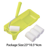 Maxbell Mini Paint Rollers Paint Roller with Tray for Furniture Bookroom Art Project 6 set Green