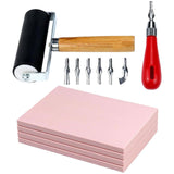 Maxbell Maxbell Stamp Making Kit Printing with Cutter Tools Rubber Block Stamp Carving Block Without Carve Knife