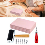 Maxbell Maxbell Stamp Making Kit Printing with Cutter Tools Rubber Block Stamp Carving Block Without Carve Knife