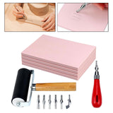 Maxbell Maxbell Stamp Making Kit Printing with Cutter Tools Rubber Block Stamp Carving Block Without Carve Knife