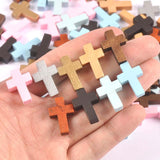 Maxbell Maxbell 50 Pieces Wooden Cross Charms for Jewelry Findings Key Chain Crafts Projects