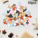 Maxbell Maxbell 50 Pieces Wooden Cross Charms for Jewelry Findings Key Chain Crafts Projects