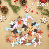 Maxbell Maxbell 50 Pieces Wooden Cross Charms for Jewelry Findings Key Chain Crafts Projects