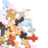 Maxbell Maxbell 50 Pieces Wooden Cross Charms for Jewelry Findings Key Chain Crafts Projects