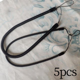 5 Pieces Tether Lanyard for Touch Pens Hanging Rope Black Coil Spring Straps 10cm