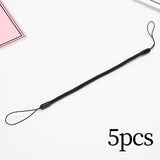 5 Pieces Tether Lanyard for Touch Pens Hanging Rope Black Coil Spring Straps 10cm
