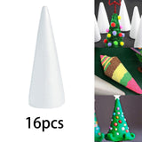 Maxbell 16x Craft Foam Cones Project Foam Tree Cones for Painting Wedding Xmas Trees