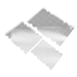 3 Pieces Acrylic Stamp Blocks Clear with Grid Lines for Invitations Collages