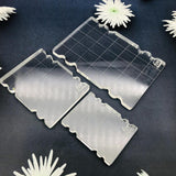 3 Pieces Acrylic Stamp Blocks Clear with Grid Lines for Invitations Collages