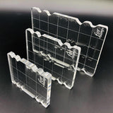 3 Pieces Acrylic Stamp Blocks Clear with Grid Lines for Invitations Collages