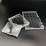 3 Pieces Acrylic Stamp Blocks Clear with Grid Lines for Invitations Collages