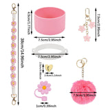 Cup Accessory Set Cute Keychain Charms for Outdoor Activities Travel Handbag Pink