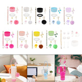 Cup Accessory Set Cute Keychain Charms for Outdoor Activities Travel Handbag Pink