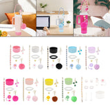 Cup Accessory Set Cute Keychain Charms for Outdoor Activities Travel Handbag Pink