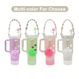 Cup Accessory Set Cute Keychain Charms for Outdoor Activities Travel Handbag Pink