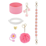 Cup Accessory Set Cute Keychain Charms for Outdoor Activities Travel Handbag Pink