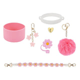 Cup Accessory Set Cute Keychain Charms for Outdoor Activities Travel Handbag Pink