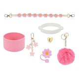 Cup Accessory Set Cute Keychain Charms for Outdoor Activities Travel Handbag Pink