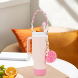 Cup Accessory Set Cute Keychain Charms for Outdoor Activities Travel Handbag Pink