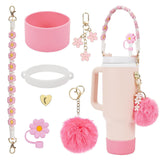 Cup Accessory Set Cute Keychain Charms for Outdoor Activities Travel Handbag Pink