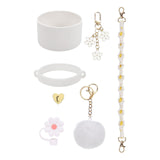 Cup Accessory Set Cute Keychain Charms for Outdoor Activities Travel Handbag White