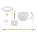 Cup Accessory Set Cute Keychain Charms for Outdoor Activities Travel Handbag White