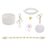 Cup Accessory Set Cute Keychain Charms for Outdoor Activities Travel Handbag White