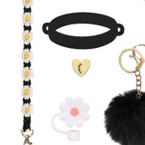 Cup Accessory Set Cute Keychain Charms for Outdoor Activities Travel Handbag Black