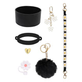 Cup Accessory Set Cute Keychain Charms for Outdoor Activities Travel Handbag Black