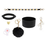 Cup Accessory Set Cute Keychain Charms for Outdoor Activities Travel Handbag Black