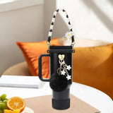 Cup Accessory Set Cute Keychain Charms for Outdoor Activities Travel Handbag Black